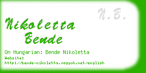 nikoletta bende business card